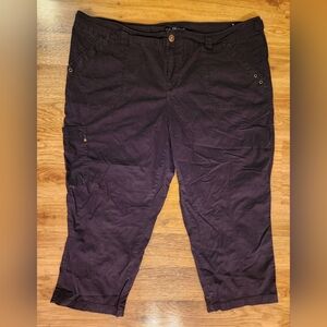 Plus Size 22 Maurice's Capri Pants Black Cargo